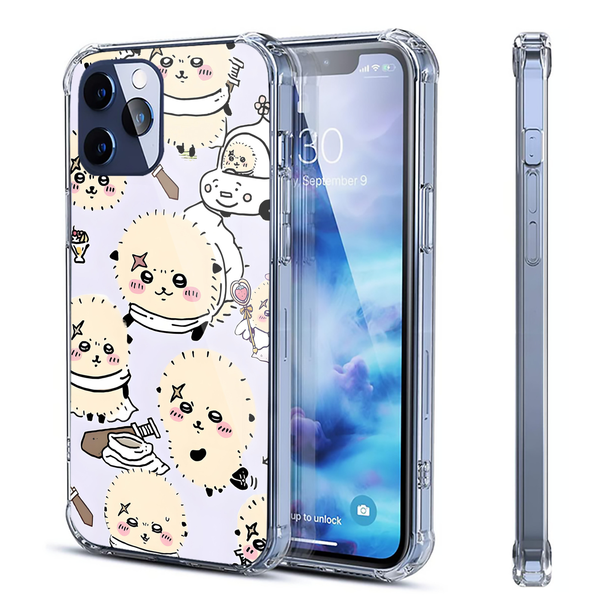 （画像用） ちいかわ Chii-kawa 【iPhone 12シリーズ対応】透明スマホケース（クリアソフトケース）